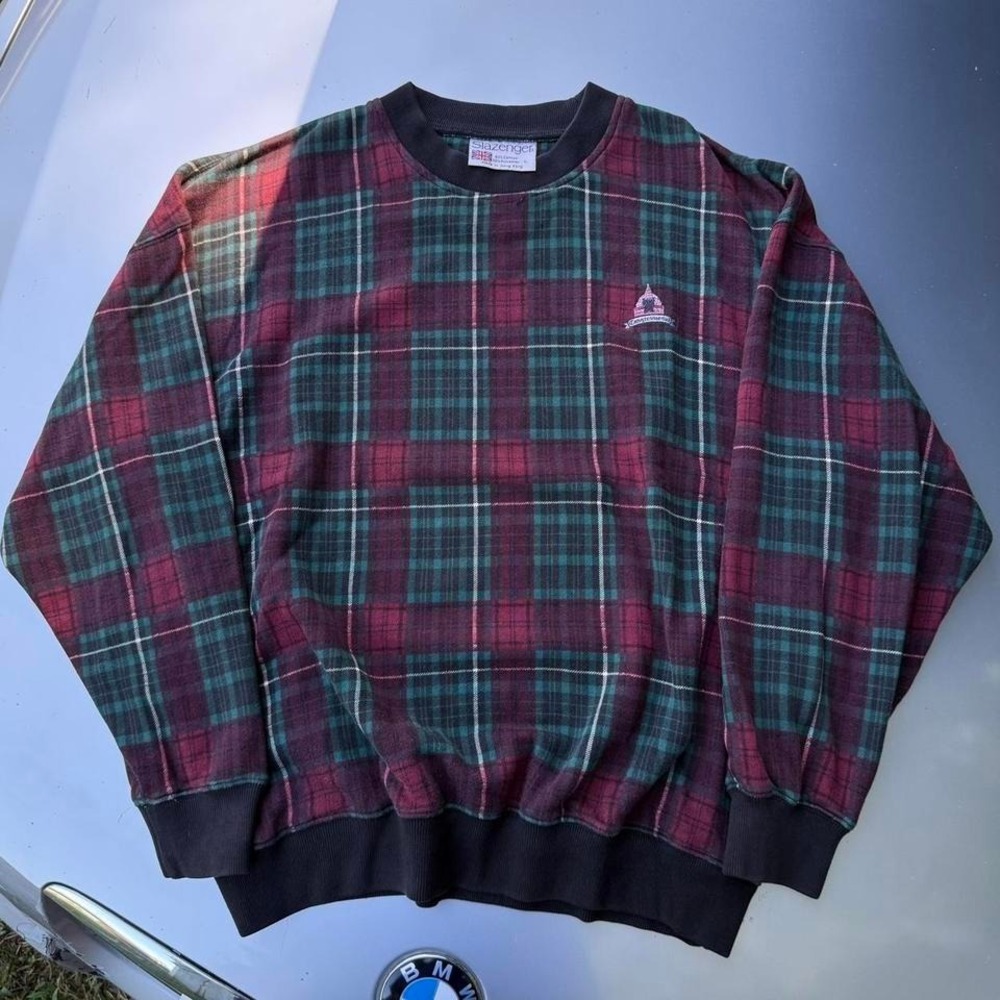 Slazenger Vintage Congressional Golf Tournament Burgundy and green plaid